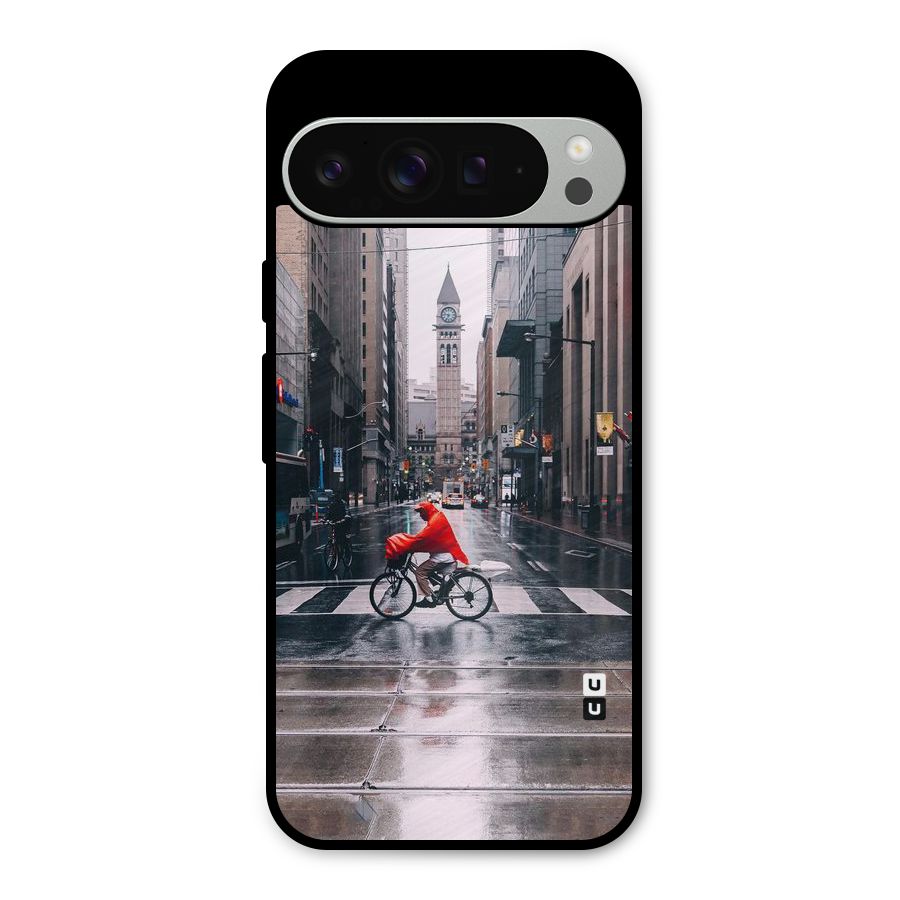 Red Bicycle Street Metal Back Case for Google Pixel 9 Pro XL