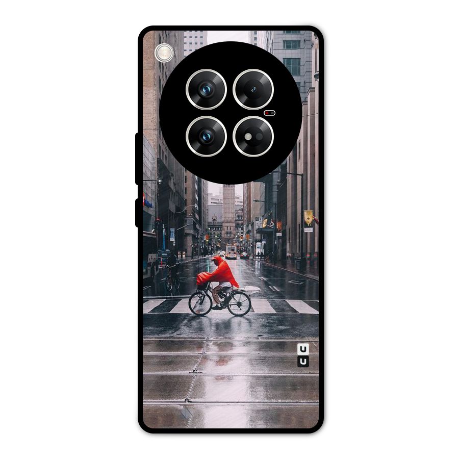 Red Bicycle Street Metal Back Case for Infinix Zero 40 5G