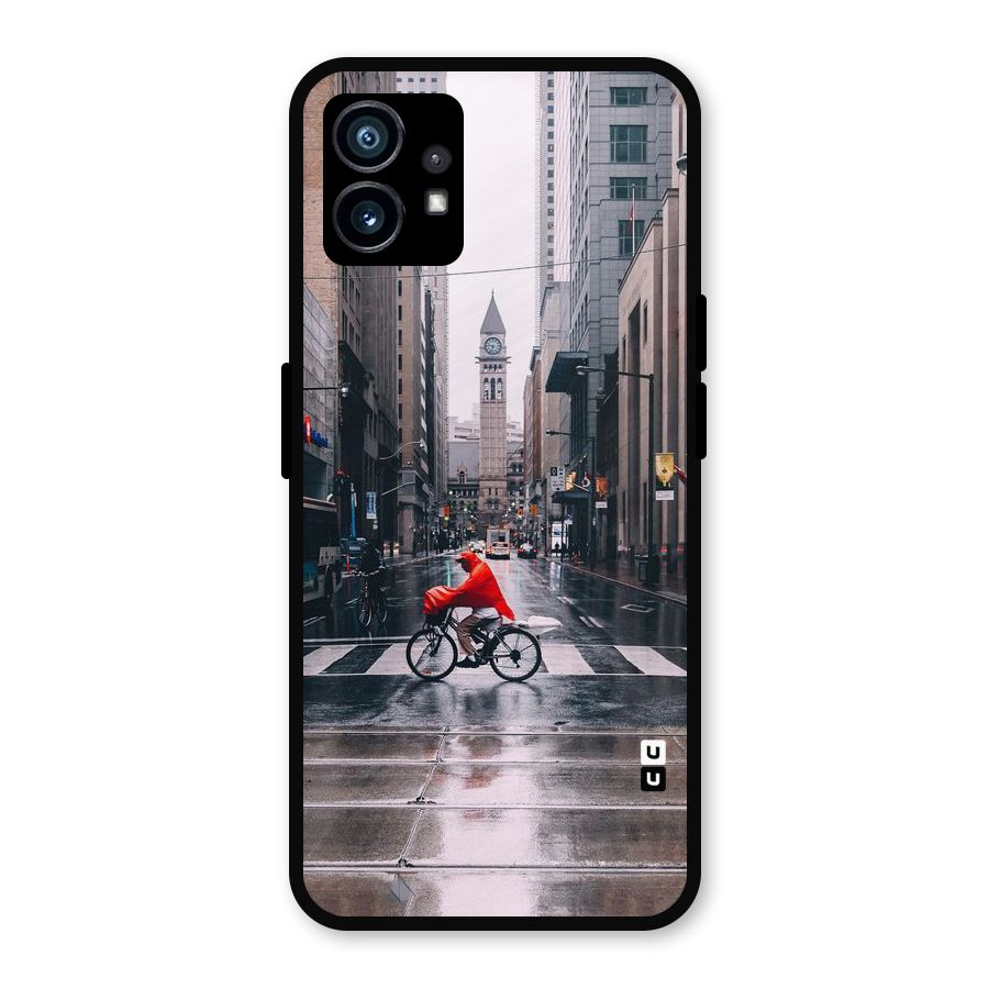 Red Bicycle Street Metal Back Case for Nothing Phone 1