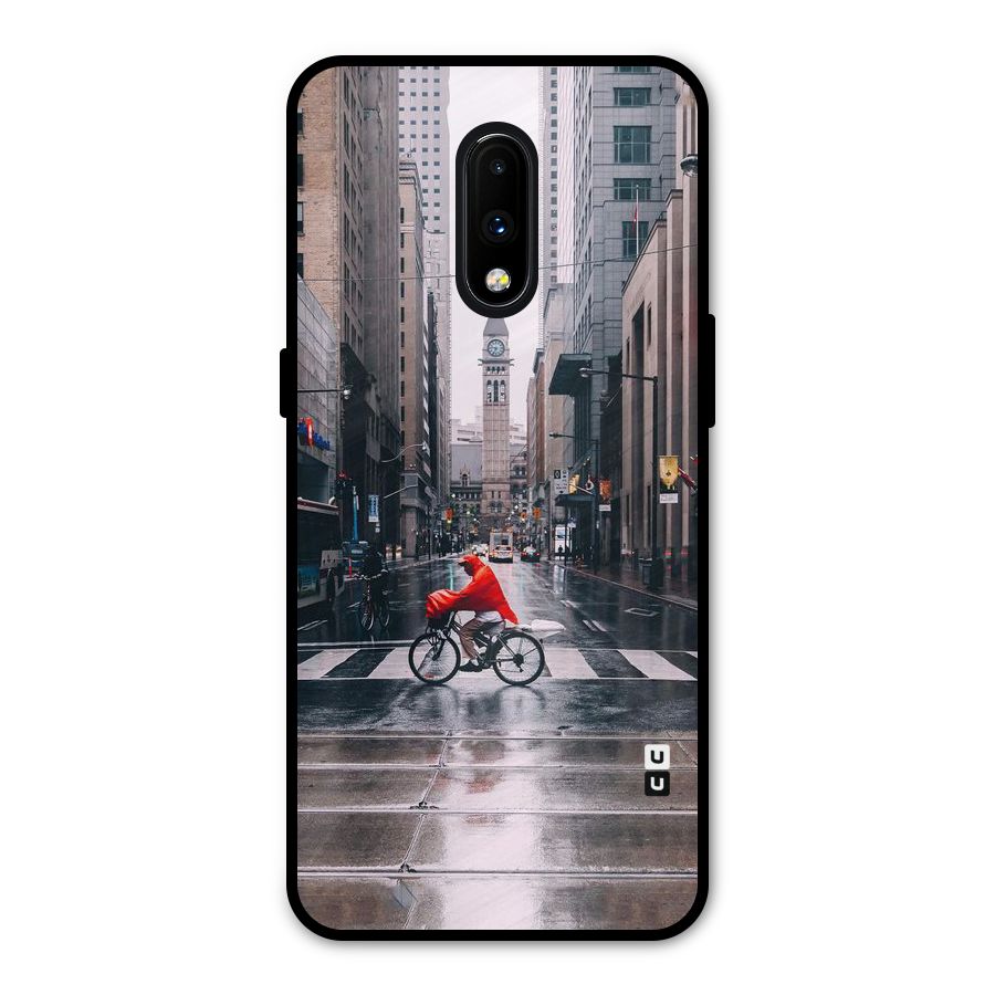 Red Bicycle Street Metal Back Case for OnePlus 7