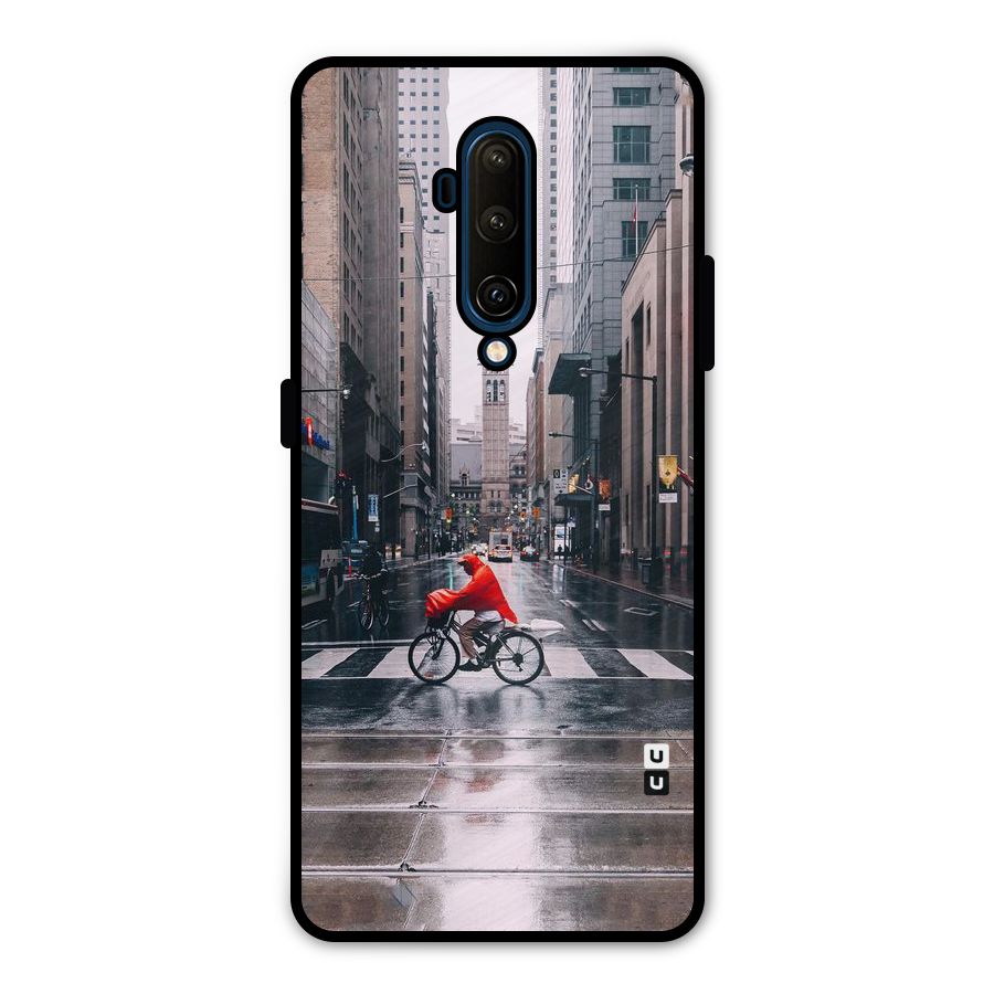 Red Bicycle Street Metal Back Case for OnePlus 7T Pro