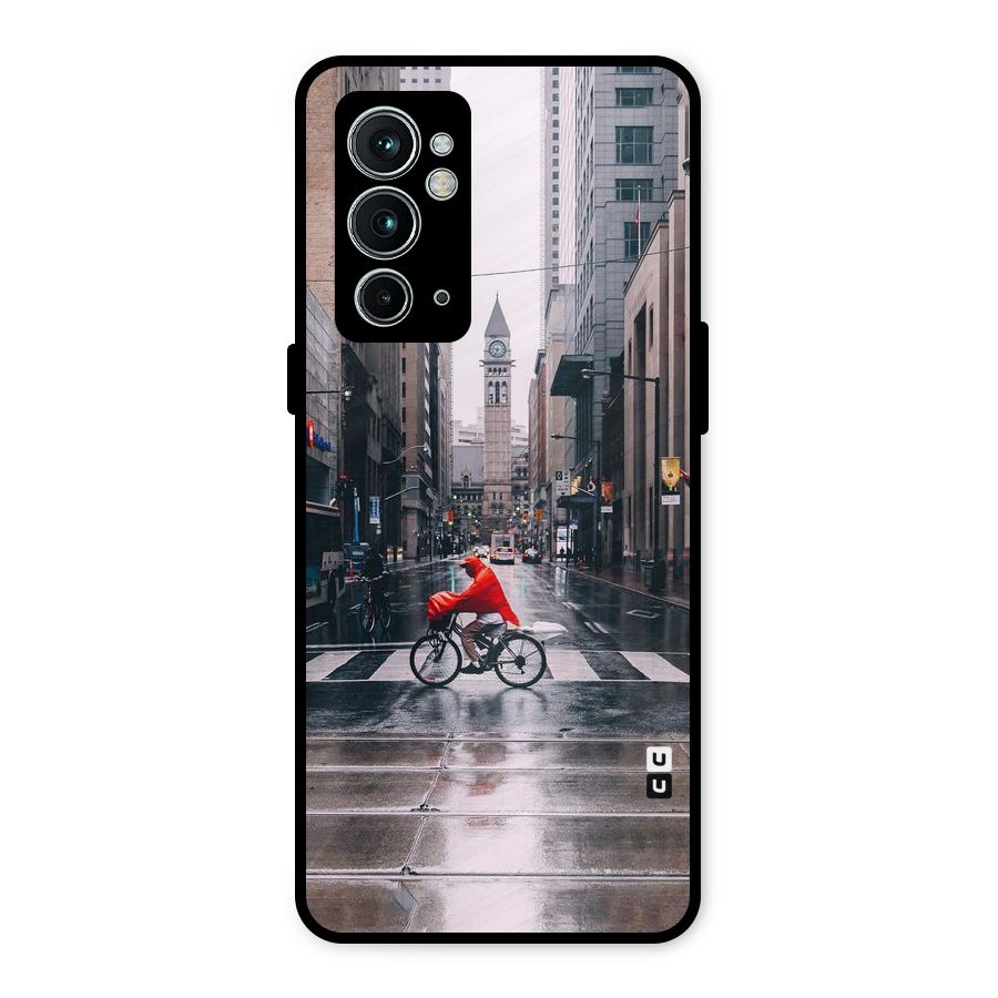 Red Bicycle Street Metal Back Case for OnePlus 9RT 5G