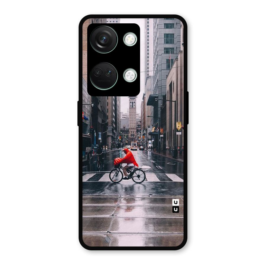 Red Bicycle Street Metal Back Case for OnePlus Nord 3
