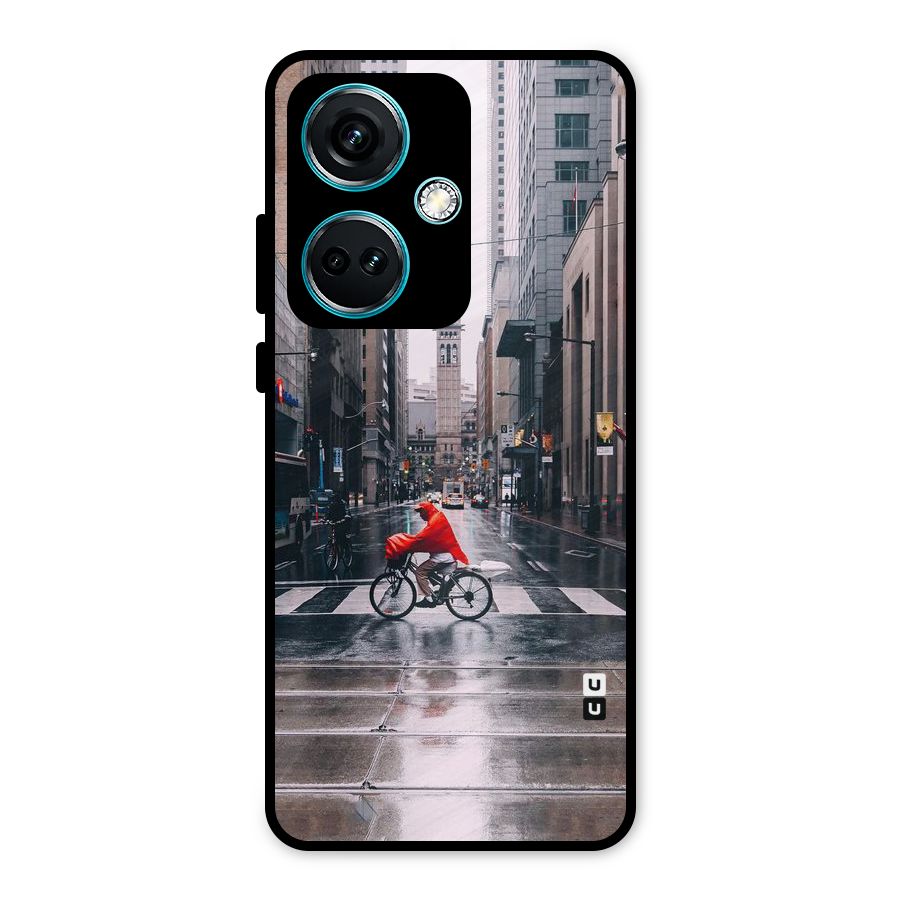 Red Bicycle Street Metal Back Case for OnePlus Nord CE 3 5G