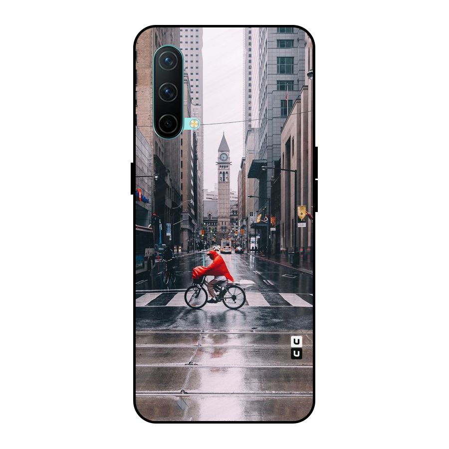 Red Bicycle Street Metal Back Case for OnePlus Nord CE 5G
