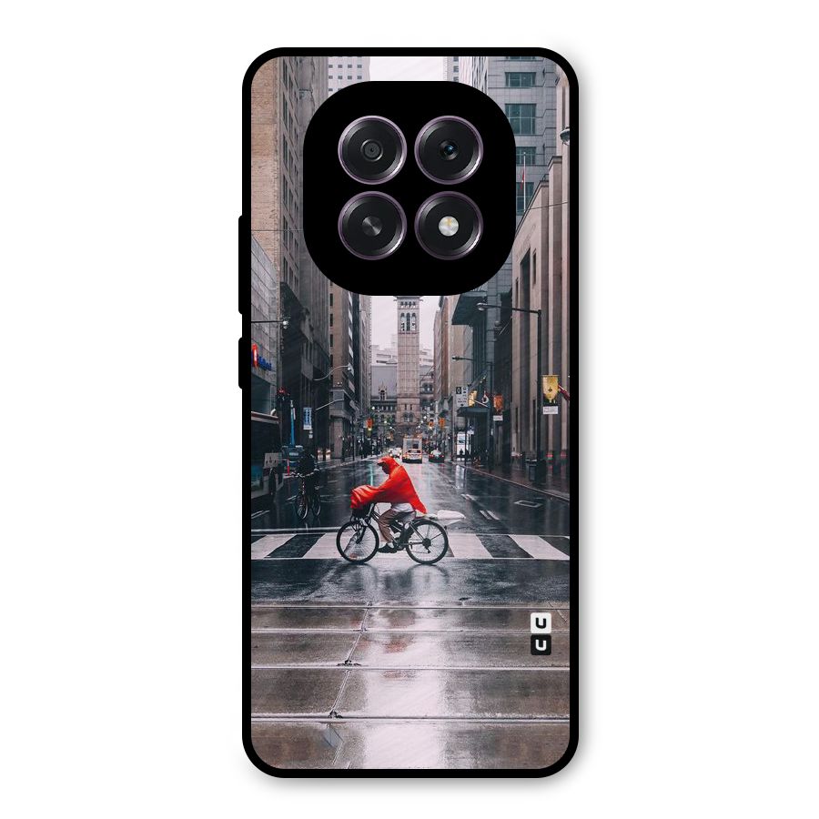 Red Bicycle Street Metal Back Case for Oppo F29