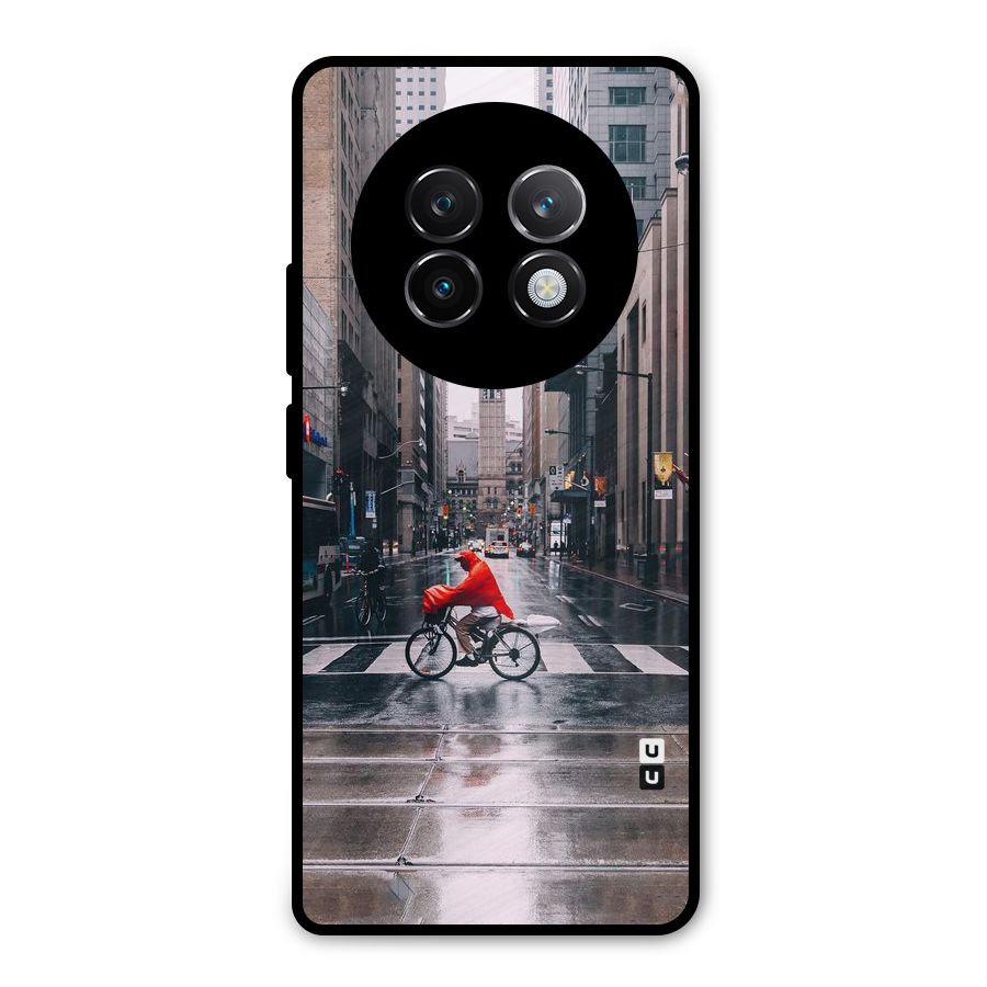 Red Bicycle Street Metal Back Case for Realme 13 Plus
