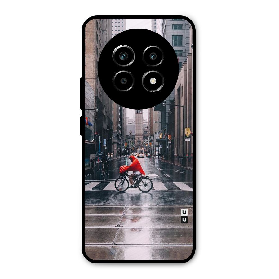Red Bicycle Street Metal Back Case for Realme 13 Pro