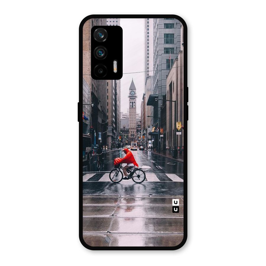 Red Bicycle Street Metal Back Case for Realme GT 5G