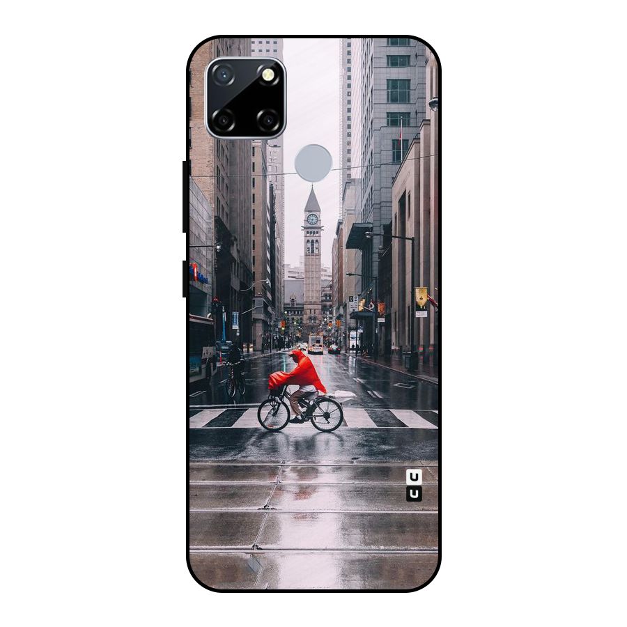 Red Bicycle Street Metal Back Case for Realme Narzo 20