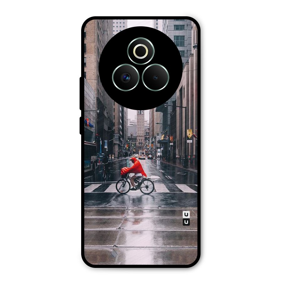Red Bicycle Street Metal Back Case for Realme P3 Pro