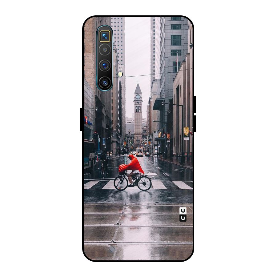 Red Bicycle Street Metal Back Case for Realme X3 SuperZoom