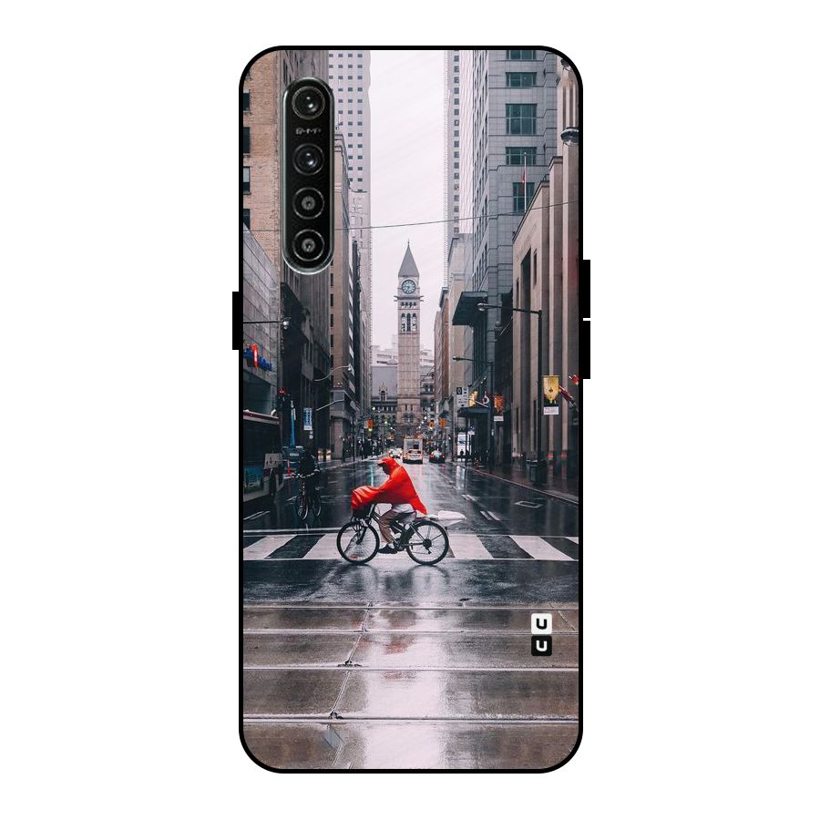 Red Bicycle Street Metal Back Case for Realme XT