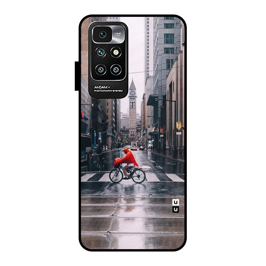 Red Bicycle Street Metal Back Case for Redmi 10 Prime