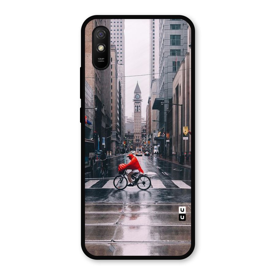 Red Bicycle Street Metal Back Case for Redmi 9i
