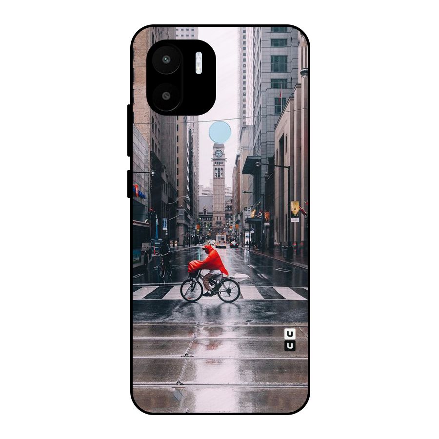 Red Bicycle Street Metal Back Case for Redmi A1+