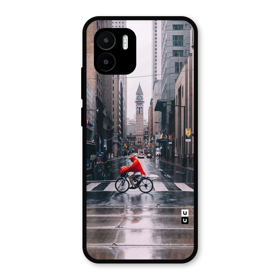 Red Bicycle Street Metal Back Case for Redmi A2