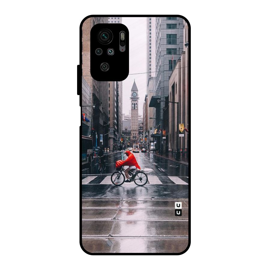 Red Bicycle Street Metal Back Case for Redmi Note 10S