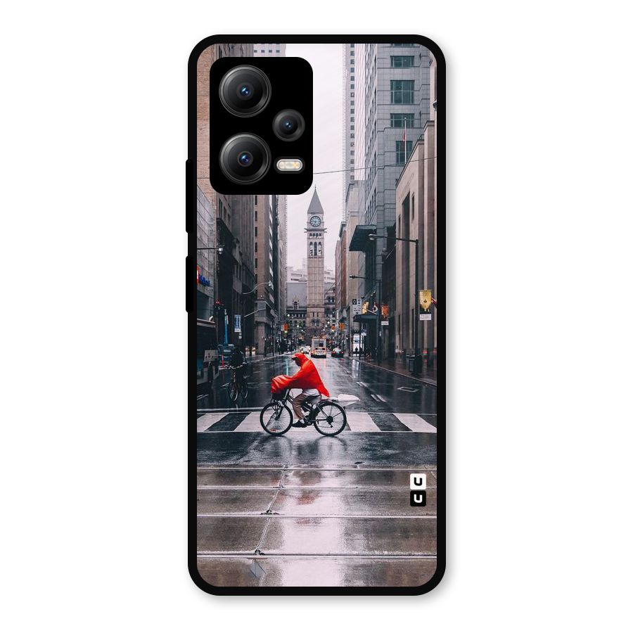 Red Bicycle Street Metal Back Case for Redmi Note 12 5G