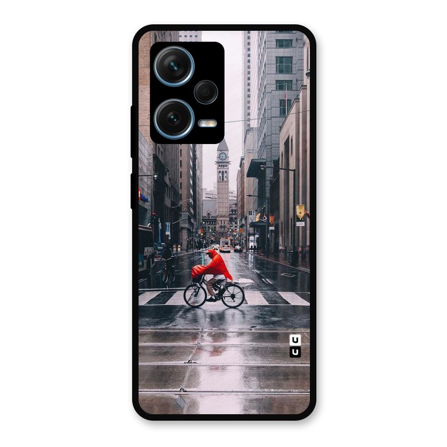 Red Bicycle Street Metal Back Case for Redmi Note 12 Pro Plus 5G