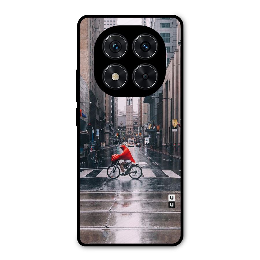 Red Bicycle Street Metal Back Case for Redmi Note 14 Pro 5G