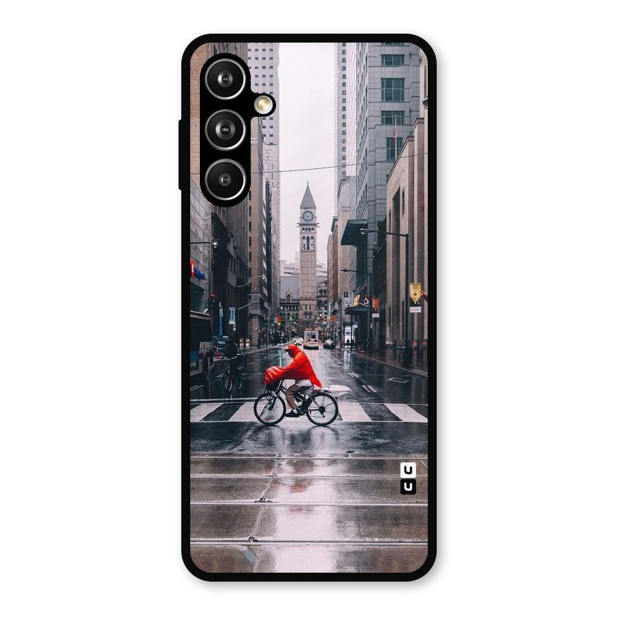 Red Bicycle Street Metal Back Case for Samsung Galaxy M54