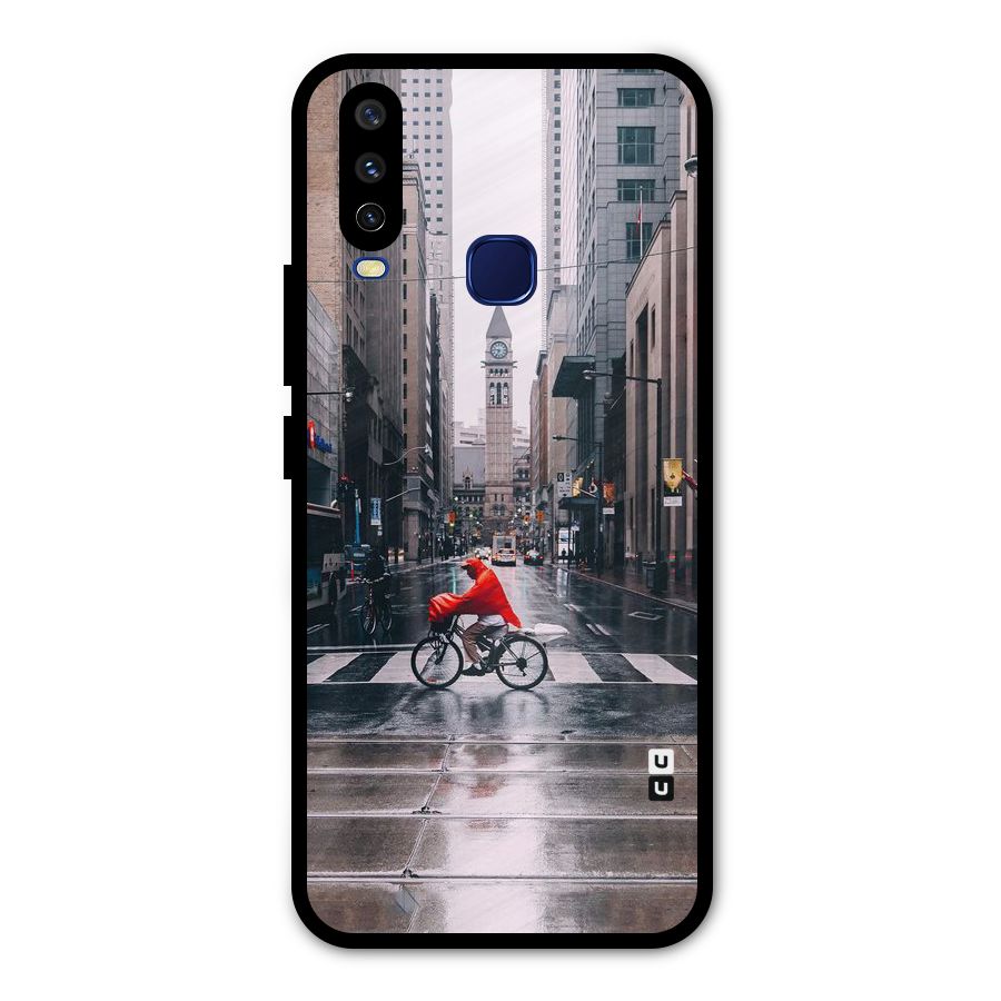 Red Bicycle Street Metal Back Case for Vivo Y15