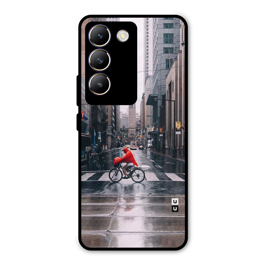 Red Bicycle Street Metal Back Case for Vivo Y200e