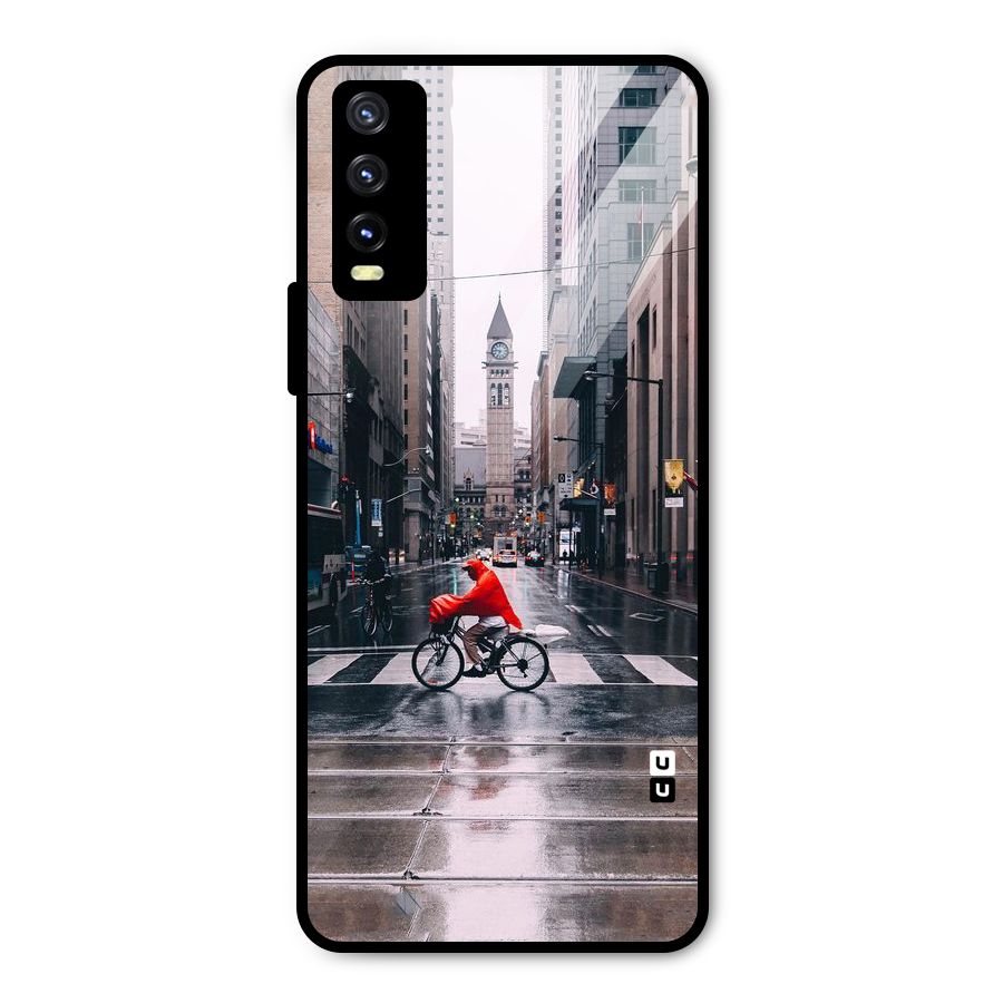Red Bicycle Street Metal Back Case for Vivo Y20g
