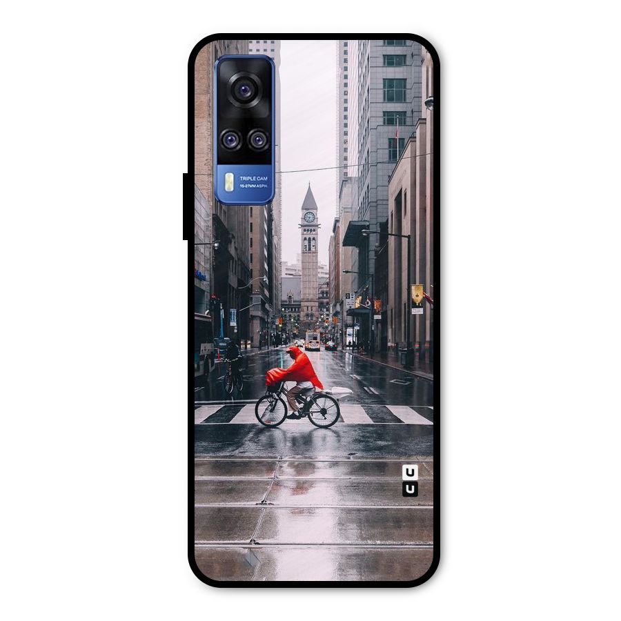 Red Bicycle Street Metal Back Case for Vivo Y31