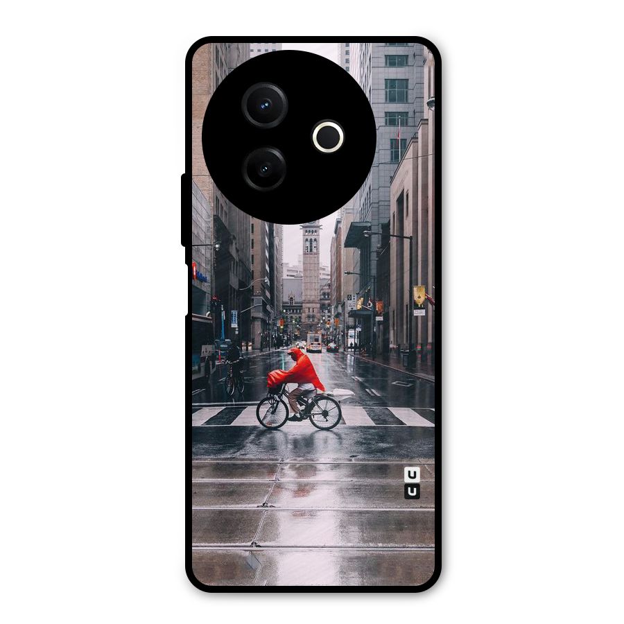 Red Bicycle Street Metal Back Case for Vivo Y39