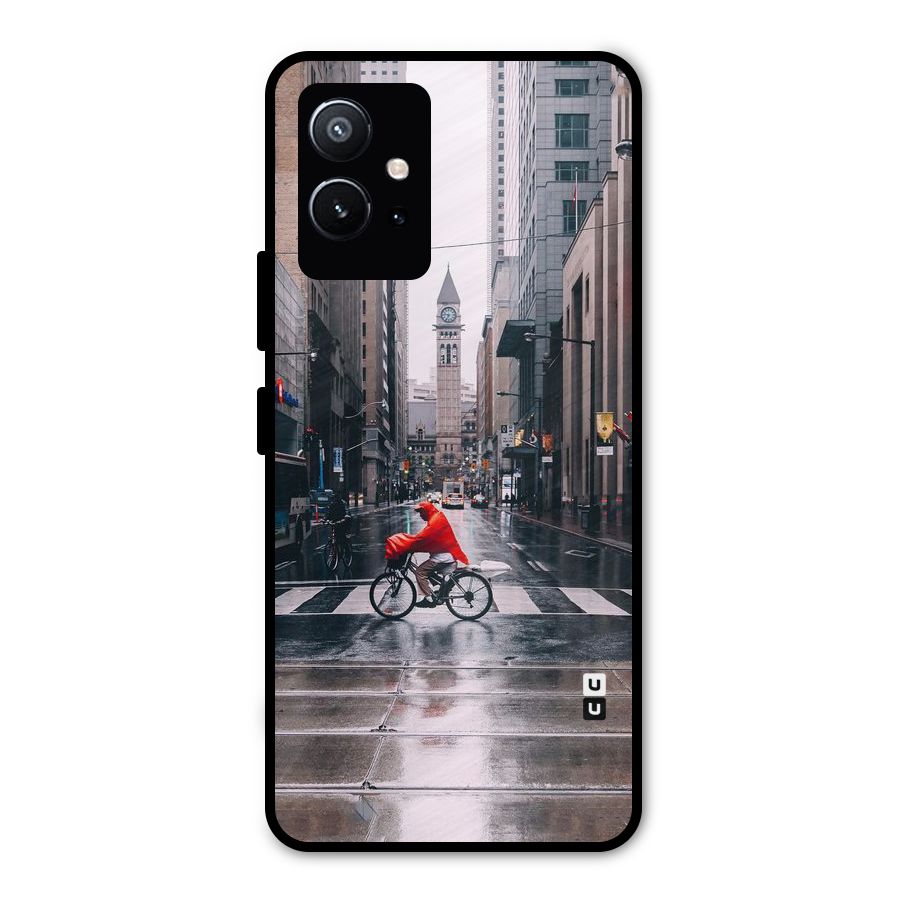 Red Bicycle Street Metal Back Case for Vivo Y75 5G