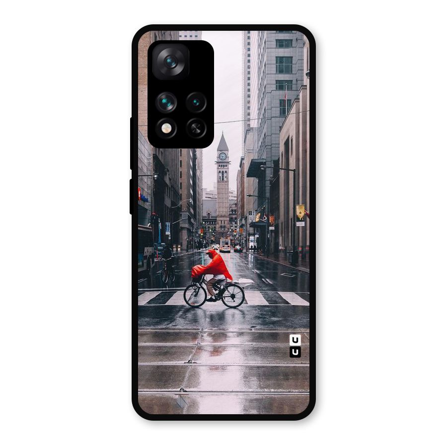 Red Bicycle Street Metal Back Case for Xiaomi 11i Hypercharge 5G