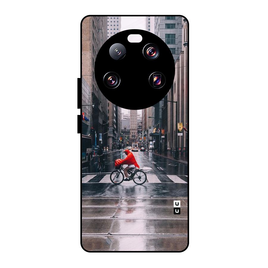 Red Bicycle Street Metal Back Case for Xiaomi 13 Ultra
