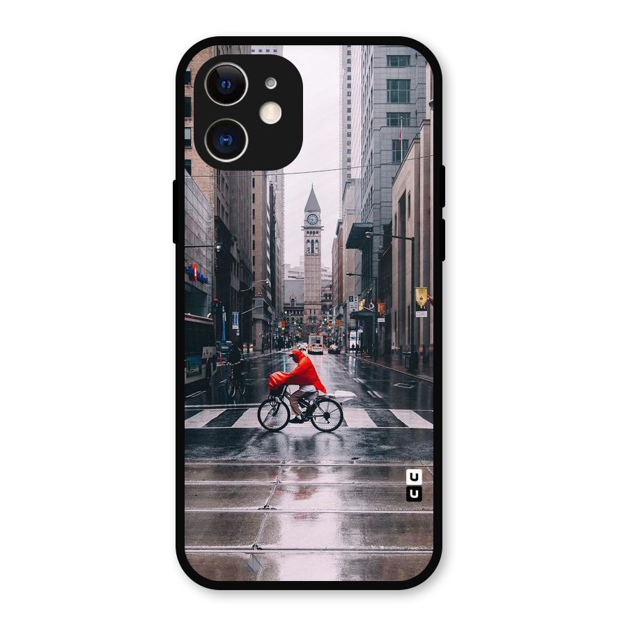 Red Bicycle Street Metal Back Case for iPhone 12