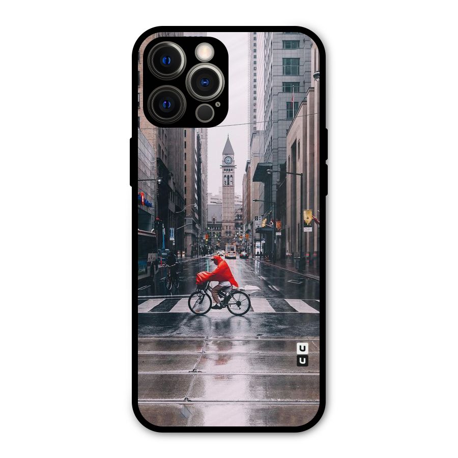 Red Bicycle Street Metal Back Case for iPhone 12 Pro Max