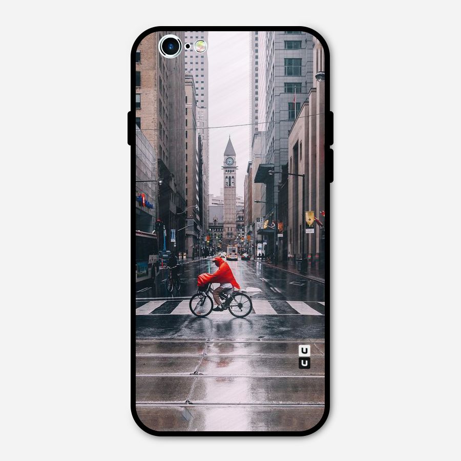 Red Bicycle Street Metal Back Case for iPhone 6 6s