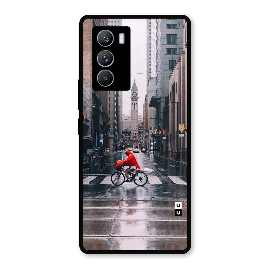 Red Bicycle Street Metal Back Case for iQOO 9 SE