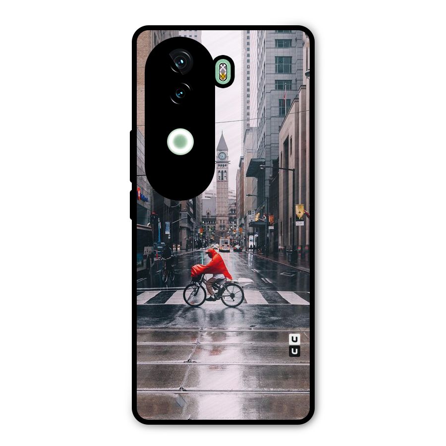 Red Bicycle Street Metal Back Case for iQOO Z9s