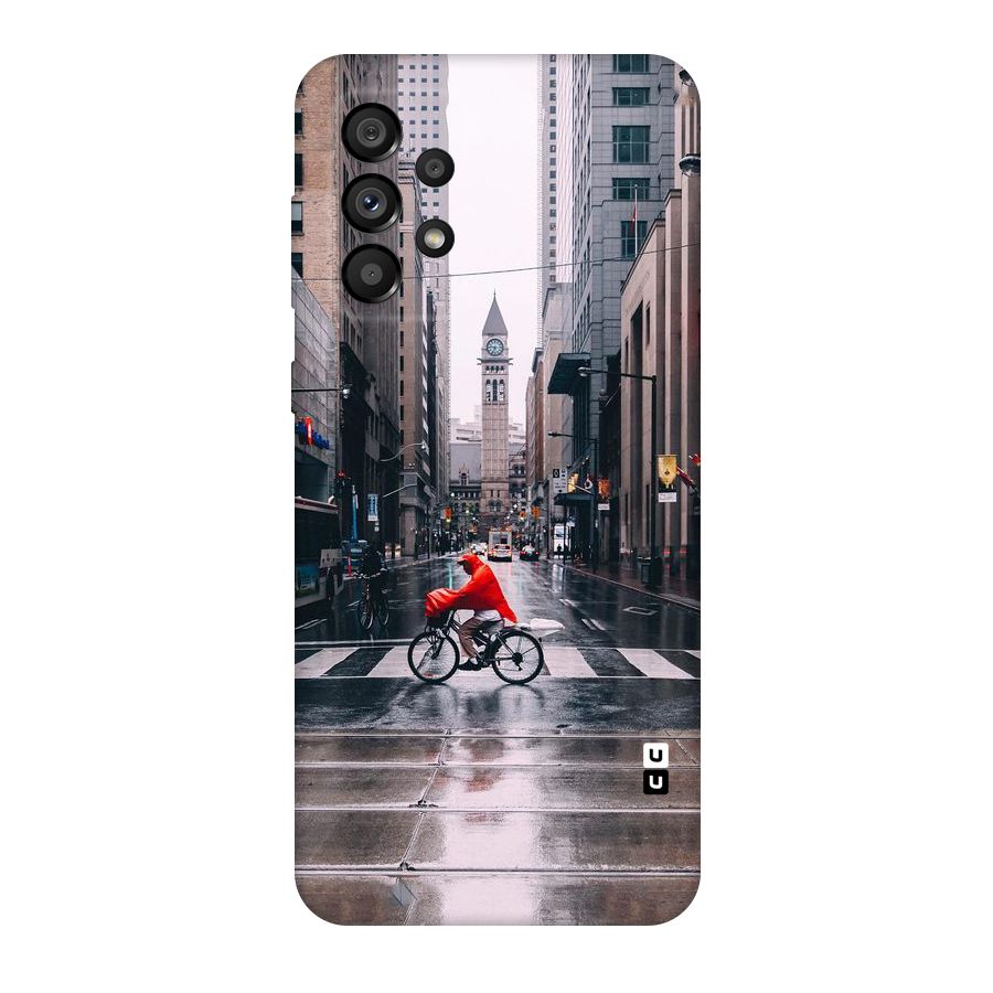 Red Bicycle Street Original Polycarbonate Back Case for Galaxy A73 5G