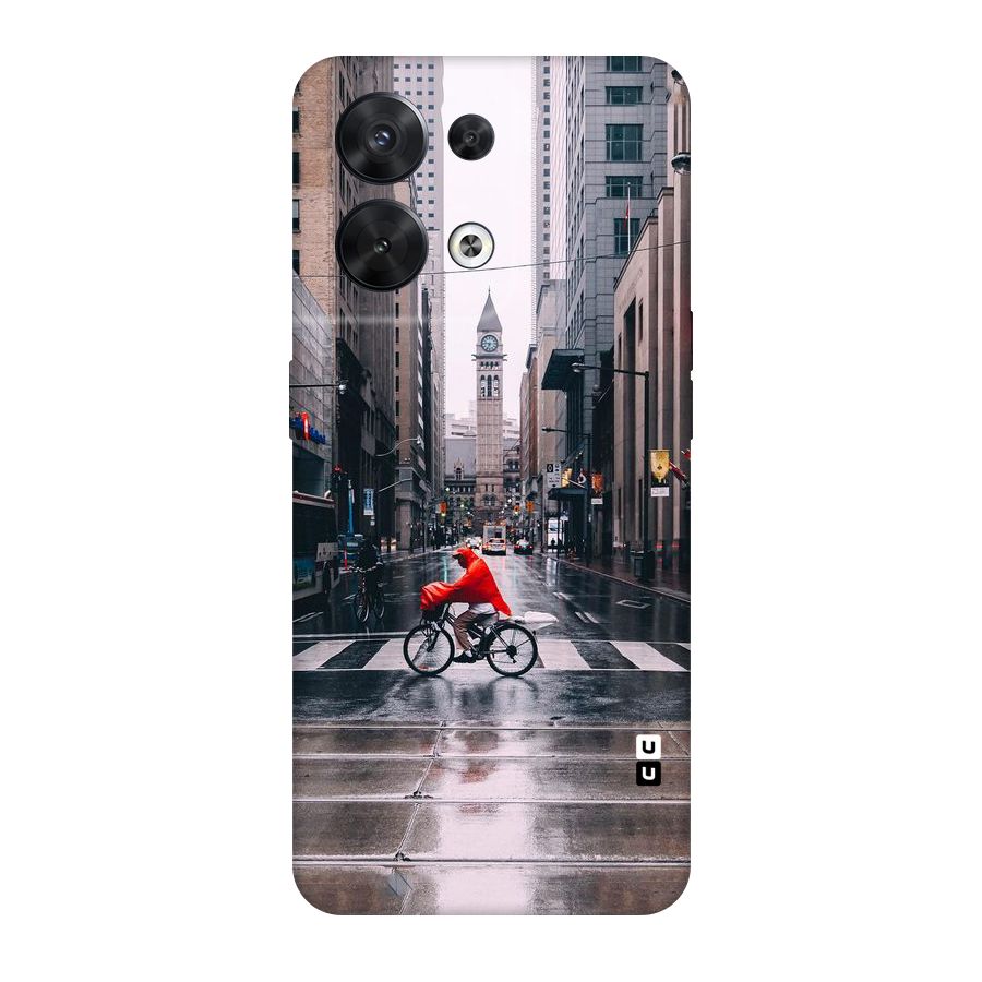 Red Bicycle Street Original Polycarbonate Back Case for Oppo Reno8 5G