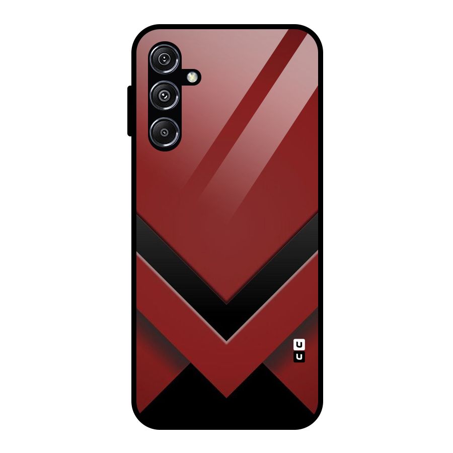 Red Black Fold Glass Back Case for Galaxy M34 5G