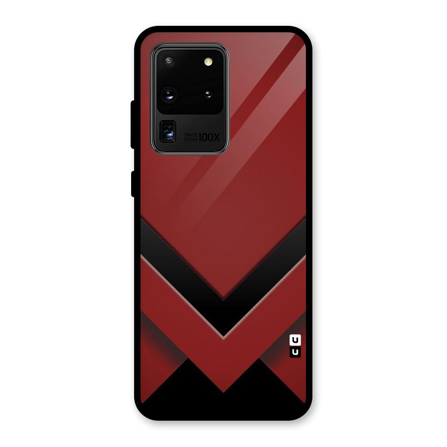 Red Black Fold Glass Back Case for Galaxy S20 Ultra