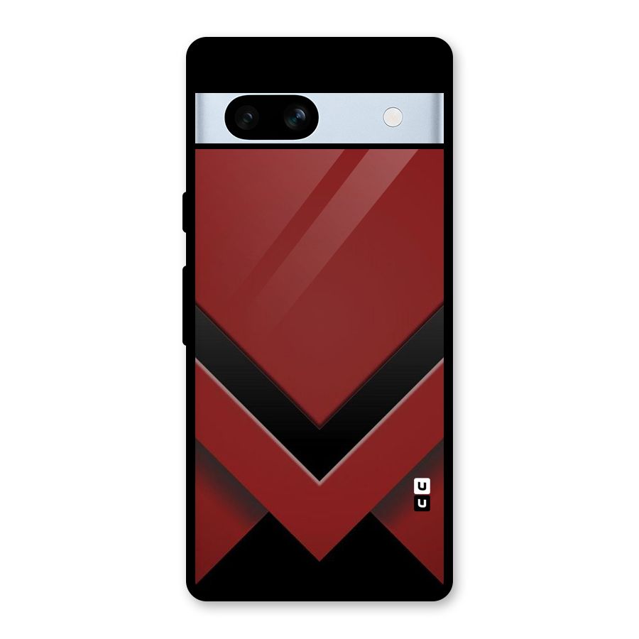 Red Black Fold Glass Back Case for Google Pixel 7a