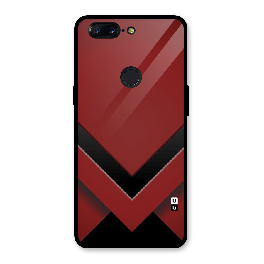 Red Black Fold Glass Back Case for OnePlus 5T