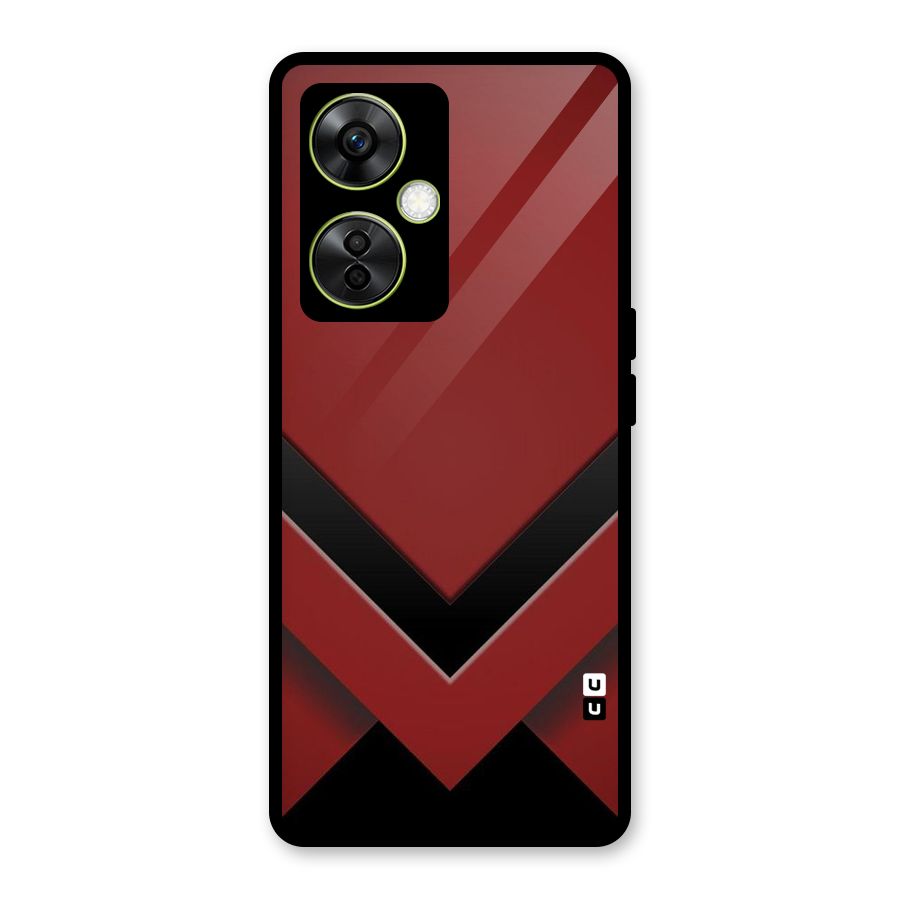 Red Black Fold Glass Back Case for OnePlus Nord CE 3 Lite