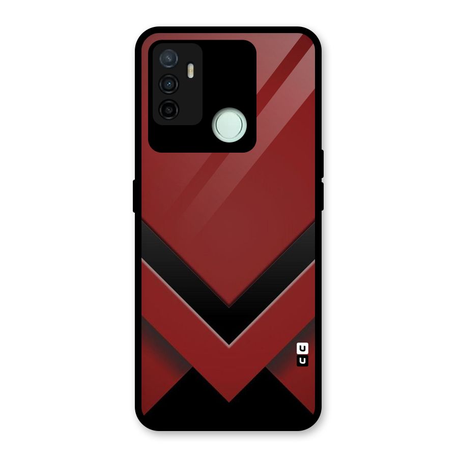 Red Black Fold Glass Back Case for Oppo A53
