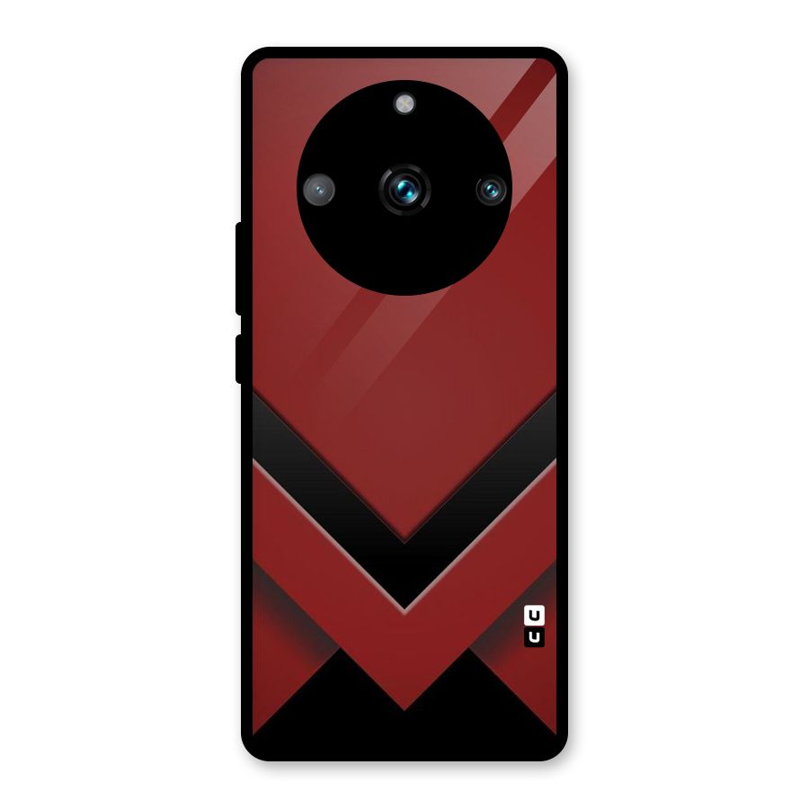 Red Black Fold Glass Back Case for Realme 11 Pro Plus
