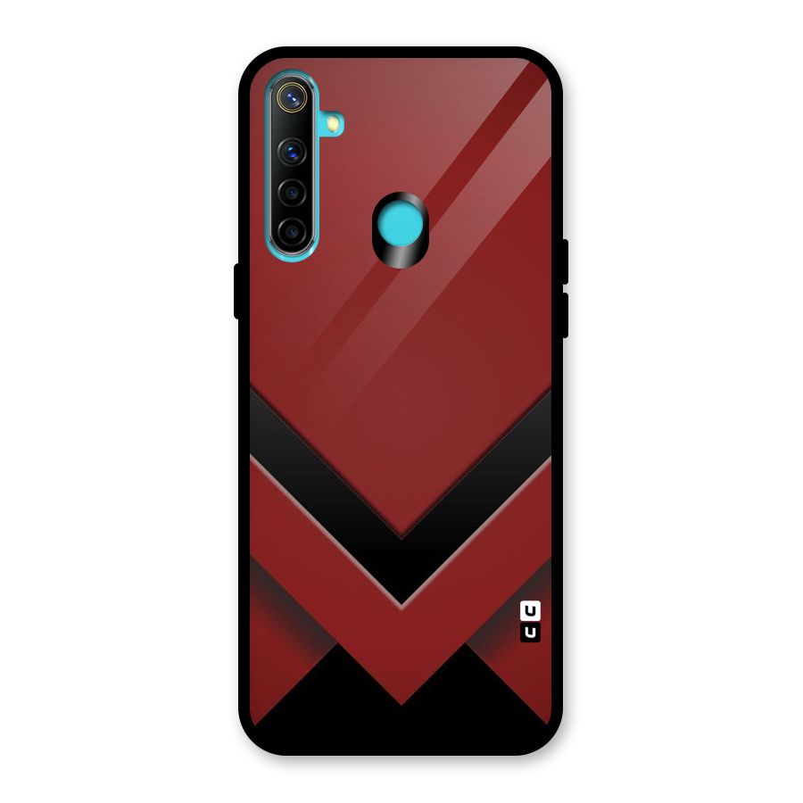 Red Black Fold Glass Back Case for Realme 5
