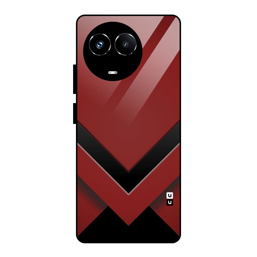 Red Black Fold Glass Back Case for Realme Narzo 60X